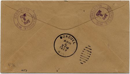 US Wisconsin, Greenville 634, 635 Fancy Cancel Cover