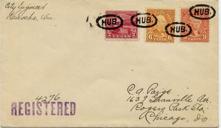 US Wisconsin, Kenosha 638, 641, 681 Fancy Cancel Cover