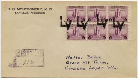 US Wisconsin, La Valle 729 Fancy Cancel Cover