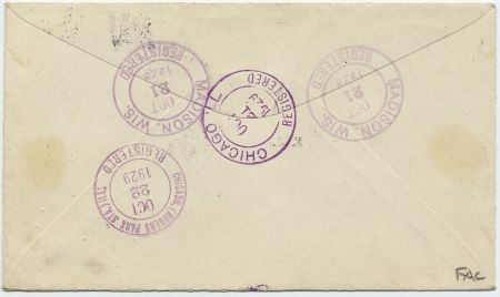 US Wisconsin, Madison 634, 638, 641 Fancy Cancel Cover, "UW"