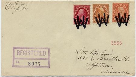 US Wisconsin, Madison 634,638, 641 Fancy Cancel Cover, Univ. of Wisconsin, "UW"