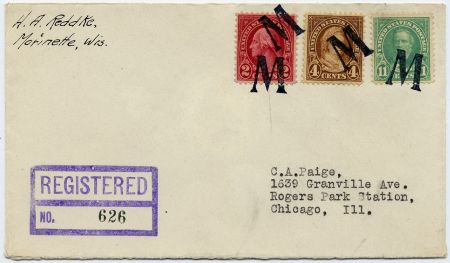 US Wisconsin, Marinette 563, 634, 636 Fancy Cancel Cover