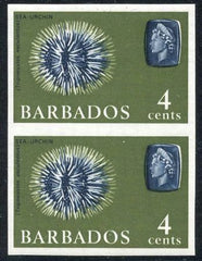 Barbados 270a VF-XF/NH Vert. Imperf Pair Sea Urchin