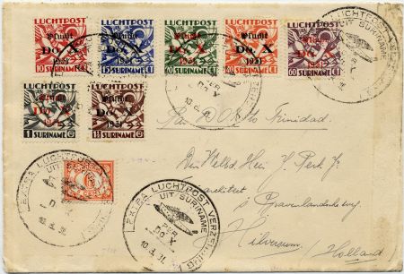 Suriname 1931 Do-X Flight Cover to Holland, C8-14