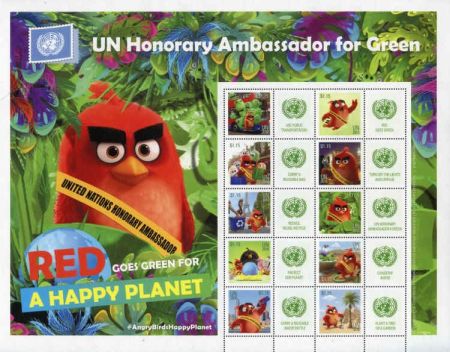 UN Personalized Sheets 2016 NY 1131 Angry Birds/Green Planet