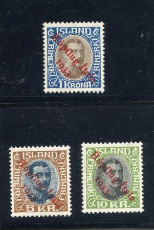 Iceland C12-14 Neatly Hinged XF PFC Certs for Each Stamp