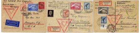 Germany 1933 Chicago Flight, 3 Cards with C43-C45