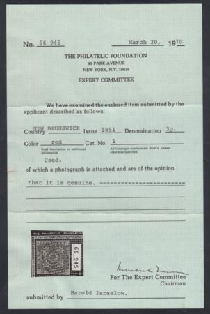 New Brunswick 1 VF Used Sound and Genuine - PFC cv $575