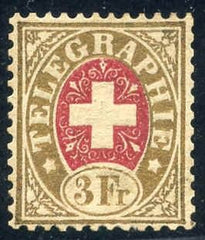 Switzerland Telegraph #4 VF LH Rare