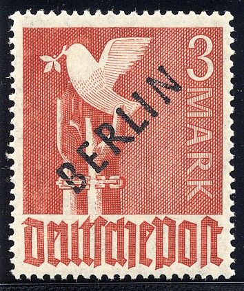 German Occupation - Berlin 9N19var LH XF Plate Variety