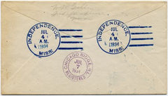 US Mississippi, Independence 724, 736, Fancy Cancel Cover, Eagle