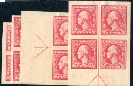 US 534 Washington / Franklin Mint XF - Superb Set of 4 Arrow Blocks, no gum, oversized margins cv 240.00