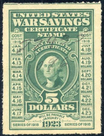 US WS3 War Savings Stamps Used XF Light M/S cancel beautiful! cv $600.00 ++