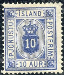 Iceland O6a F H Ultramarine Dist OG cv 475.00 Pollak Cert