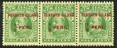 Penhryn Islands F - VF LH SG 4 + 4a F - VF Strip of 3 with no period on center