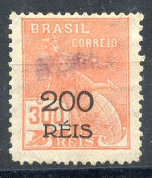 Brazil 376 F-VF No gum with "Especimen" receiving Govt UPU Ovpt 1933