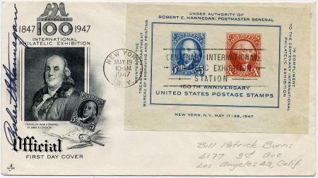 US 948 S&S FDC Signed by PMG Robert Hannegan