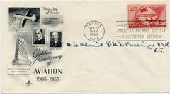 US 1953 C47 FDC Signed by Vice Adm. Patrick N. L. Billinger, aviator