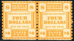 US $4 Social Security "Sample Revenue" XF NH