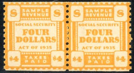 US $4 Social Security "Sample Revenue" XF NH