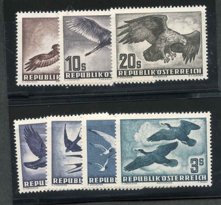 Austria C54-60 VF - XF NH Famous "Bird" set cv $332.80