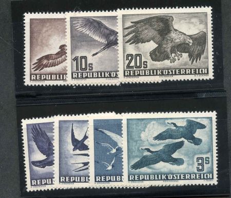 Austria C54-60 VF - XF NH Famous "Bird" set cv $332.80