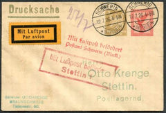 Germany 1926 Schwerin Airmail Flight Cover