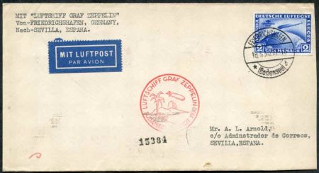 Germany 1930 Zeppelin So. Am. Flight Cover with C38