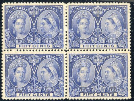 Canada 60 F - VF + LH Block of 4 cv $1,500