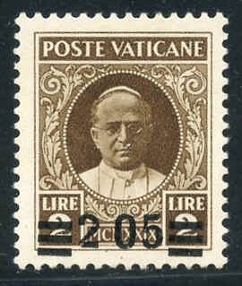 Vatican 37a VF NH Missing Comma between "2" and "0"