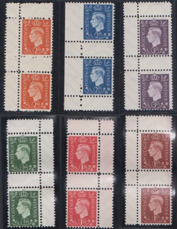 WWII Propaganda Stamps Mi 3ZW - 8ZW Mint F - VF Gutter Pairs, no gum as issued