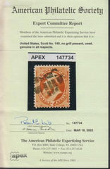 US 149 Bank Notes Used F-VF APS Cert Deep Vermilion Shade