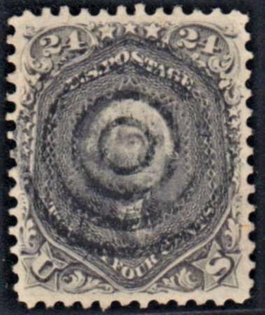 US 78 Early Classics Fancy Cancel Used VF - XF Single Unusually Well Centered, S-O-N Target Cancel, PAG Cert