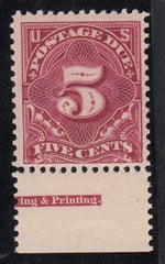 US J41 Postage Dues Mint LH F - VF Single Pristine Imprint Single cv $110
