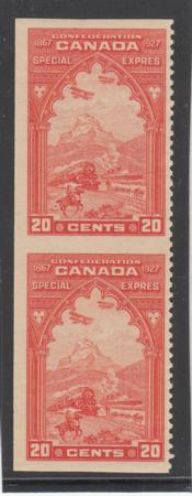 Canada E3c NH VF Vertical Imperf Pair, Nice Position Piece cv $275