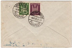 Germany 1925 Early Airmail Cover from Baden, Franking on front and back