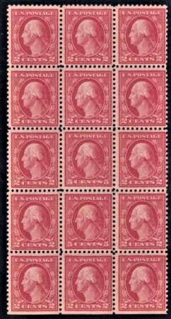 US 505 Washington / Franklin NH F-VF Double Error Block of 15-Nice