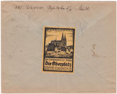 Germany 1935 European sized Gray Airmail cover from Munich