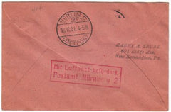 Germany 1921 Early Airmail on Small Sized Postal Cover from Bremen