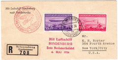 Liechtenstein 1936 C15-C16 on 1st No. Am. Flight to NY on XF+ Cover