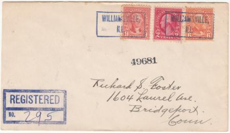 US Illinois, Williamsburg 554, 561, 638 Fancy Cancel Cover