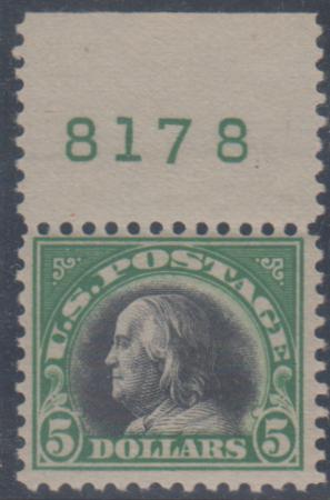 US 524 Washington / Franklin F - VF NH Plate # Single cv 360.00