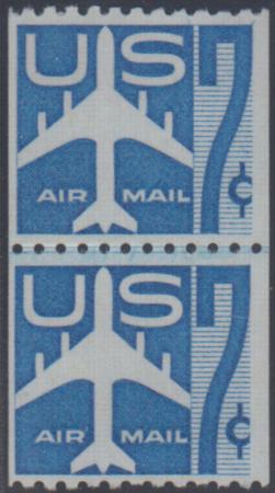 US C52 Airmail F - VF NH Small Hole Line Pair cv $240