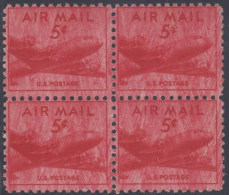 US C33 Airmail Error NH Block Very Overinked