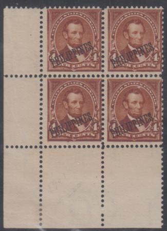 US Possessions - Philippines 220 Just Fine Mint NH LL Block of 4 - LH in Selvage cv 350.00