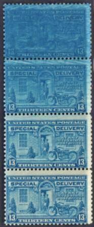 US E17 Error Special Delivery NH Overinking Transitional Strip of 4