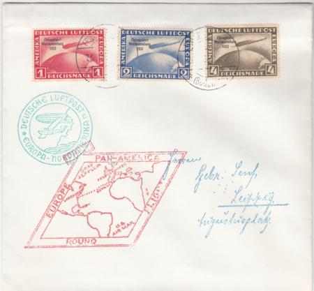 Germany 1930 Completely Fake NA Flight Cover with  C43-C45 Reprint