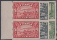 Canada 155c-7c VF Mint LH Vertical Pairs, Horizontal Imperf cv $600