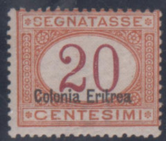 Eritrea J3a  Ave - F LH Typical Centering, Fresh, Signed A. Diena cv 950.00