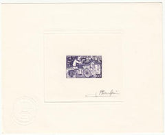 Benin 1978 J48 Signed Artist Die Proof in Purple, Mail Delivery, Bicycle